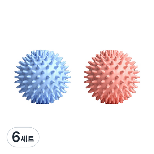 작지만 옹골찬 마사지 고슴도치 요가볼 2종 세트, 6세트, 블루 + 핑크