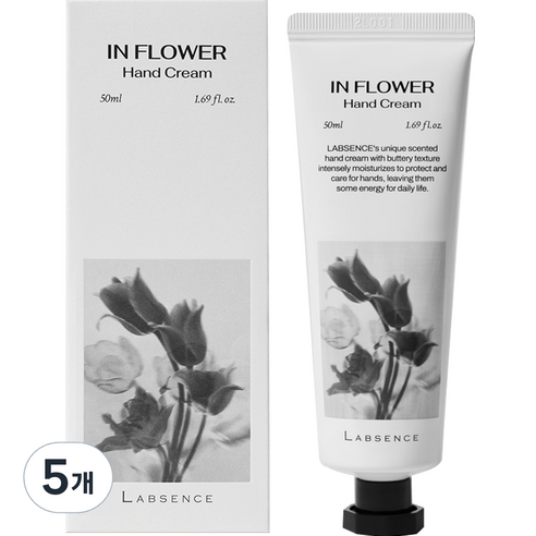 랍셍스 인 플라워 퍼퓸 핸드크림 그리너리 플로럴, 50ml, 5개