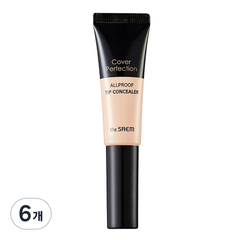 커버 퍼펙션 올프루프 팁 컨실러 12g, 1.0 클리어 베이지, 6개
