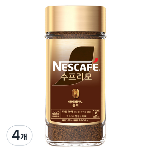 네스카페 수프리모 아메리카노 블랙 jar, 100g, 1개입, 4개