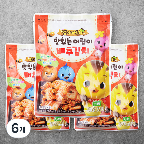 풍산김치 맛있는 어린이 배추김치, 300g, 6개