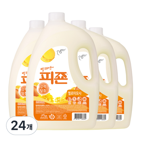 피죤 레귤러 섬유유연제 옐로미모사 본품, 3100ml, 24개