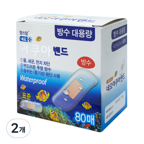 네오 맘스덤 방수 아쿠아밴드, 80개입, 2개
