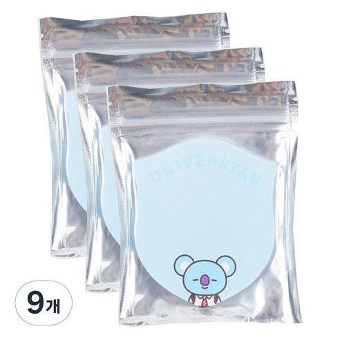 BT21 1단 점착 메모지, KOYA, 40개입, 9개