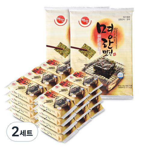 해맛 명란맛김 도시락김 24p + 전장김 2p, 2세트