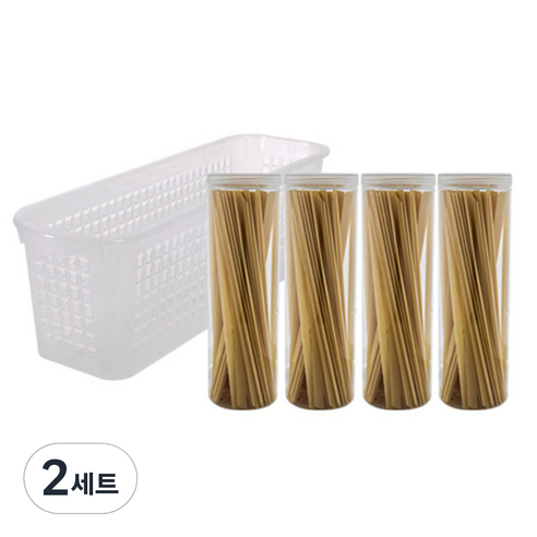 실리쿡 원형 특대 냉장고정리용기 4p + 트레이 소, 4개입, 2세트