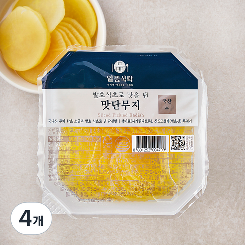 일품식탁 맛단무지, 250g, 4개