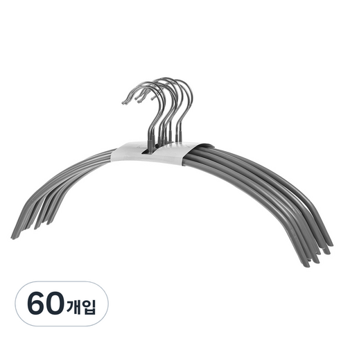 코멧 홈 논슬립 라운드 옷걸이, 그레이, 60개입