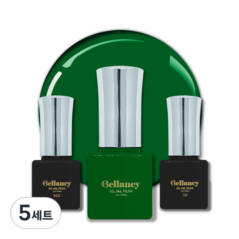 벨랑시 원스텝 젤네일 5ml + 젤네일 베이스 5ml + 젤네일 탑 5ml 세트, 5세트, 벨랑시 베이스 5ml+SN 26 샙 그린 5ml+벨랑시 탑 5ml