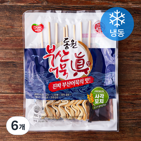 동원 부산어묵 진 사각꼬치 (냉동), 360g, 6개