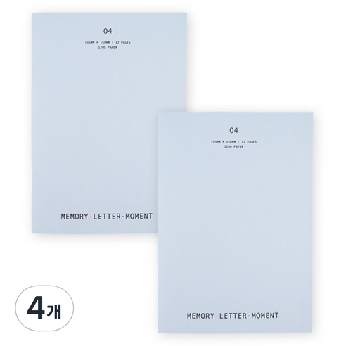 대시앤도트 인 에센스 미니 노트 04 기억편지순간, 스카이, 4개