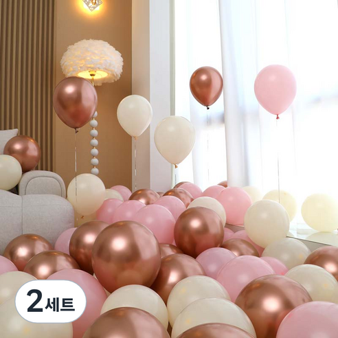 피앤비유니티 풍선 50p 세트 로즈골드, 03 로즈골드 3색혼합 C, 2세트