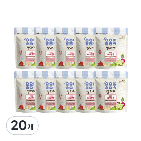 쌀과자마을 울음뚝 과자, 네모분홍, 20개, 30g