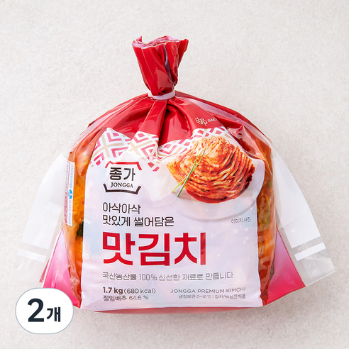 종가 맛김치, 1.7kg, 2개