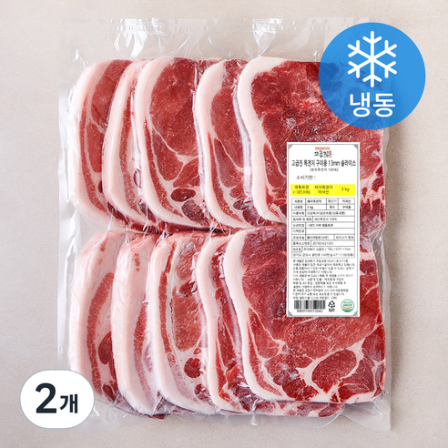 고급진 미국산 목전지 13mm 슬라이스 구이용 (냉동), 2개, 3kg