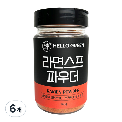 헬로우그린 라면 스프 파우더, 140g, 6개