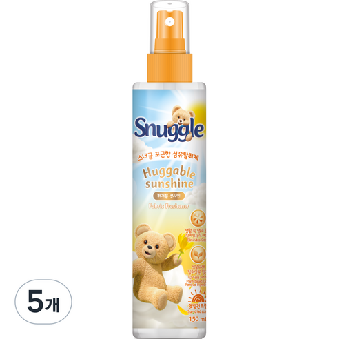 스너글 섬유탈취제 본품, 150ml, 5개, 허거블 션샤인