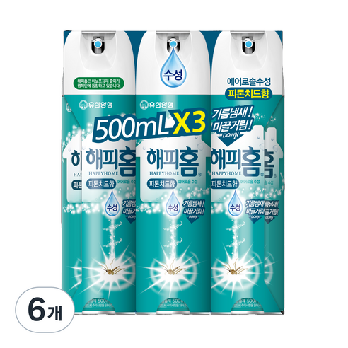 해피홈 에어로솔 피톤치드향, 500ml, 6개