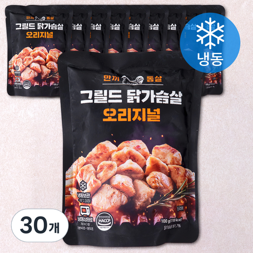 한끼통살 그릴드 닭가슴살 오리지널 (냉동), 100g, 30개