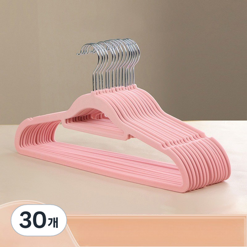 솔브리빙 논슬립 내구성 좋은 옷걸이 38cm, 핑크, 30개