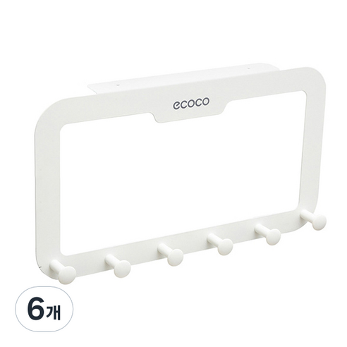 ecoco 다용도 문옷걸이, 화이트, 6개