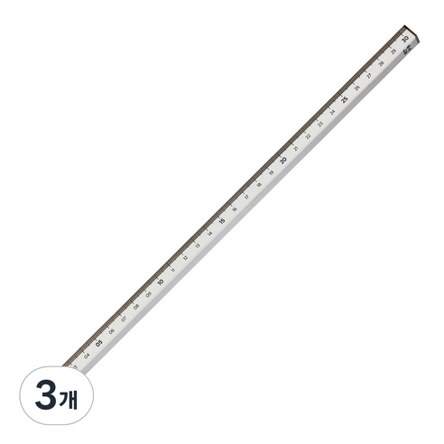 롭다 아크릴스틱자 30cm, Mud Grey, 3개