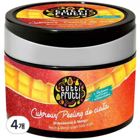 파모나 피치 앤 망고 슈가 바디 스크럽, 300g, 4개