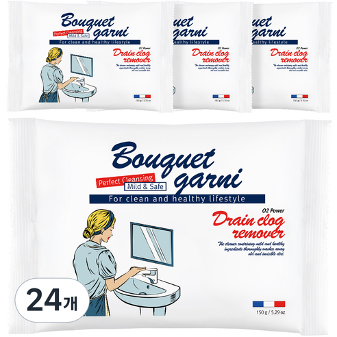 부케가르니 오투 파워 배수구 클리너, 150g, 24개