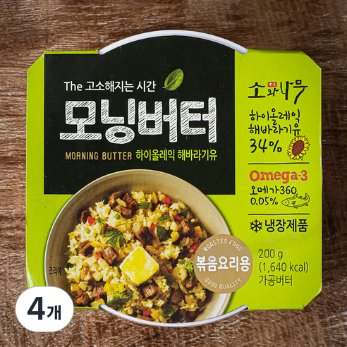 소와나무 모닝버터 하이올레익 해바라기유, 200g, 4개