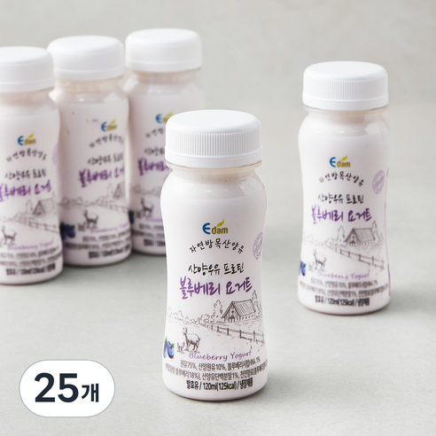이담 산양우유 프로틴 블루베리 요거트, 120ml, 1개입, 25개