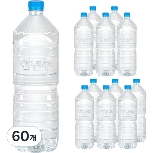 천년수 무라벨 생수, 2L, 60개