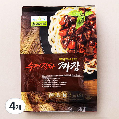 칠갑농산 수제직화짜장 3인분, 990g, 4개