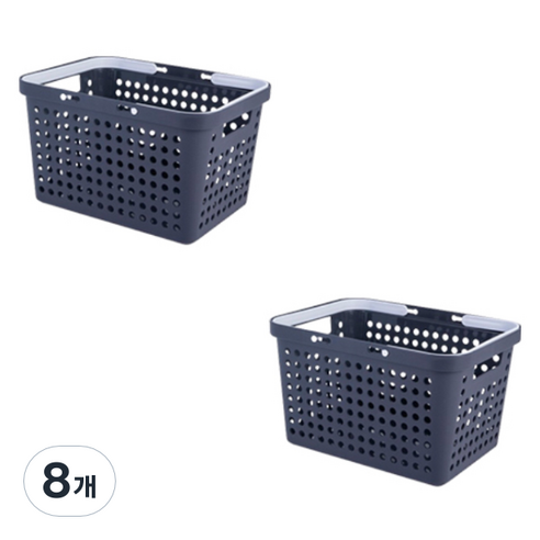 블럭마트 주방 손잡이 보관 바구니 27 x 19.5 x 14.5 cm, 차콜, 8개