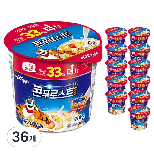 콘푸로스트 컵 시리얼, 40g, 36개