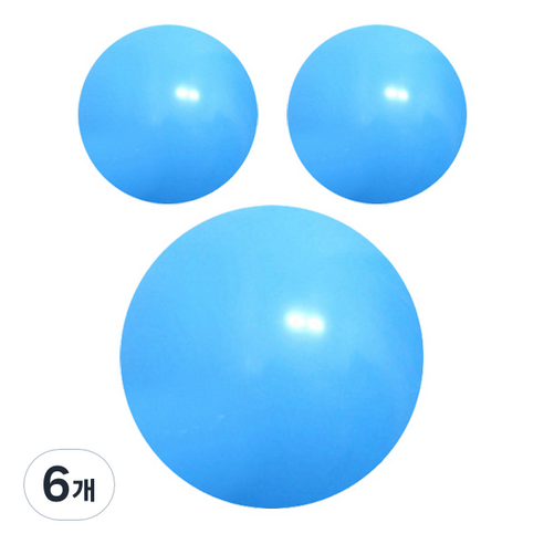 라운드 풍선 91cm, 6개, 파스텔블루