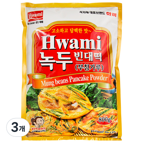 [화미] 녹두빈대떡가루, 800g, 3개