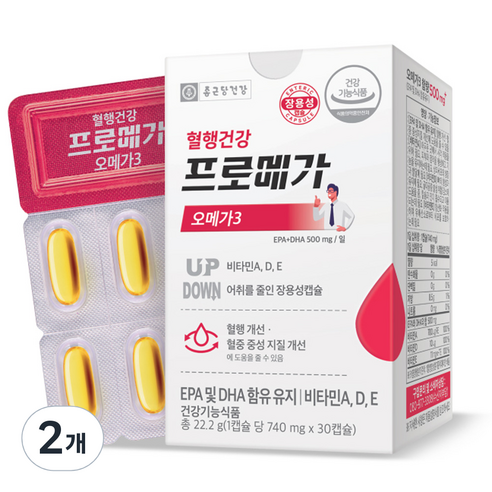 종근당건강 장용성 프로메가 오메가3 22.2g, 30정, 2개