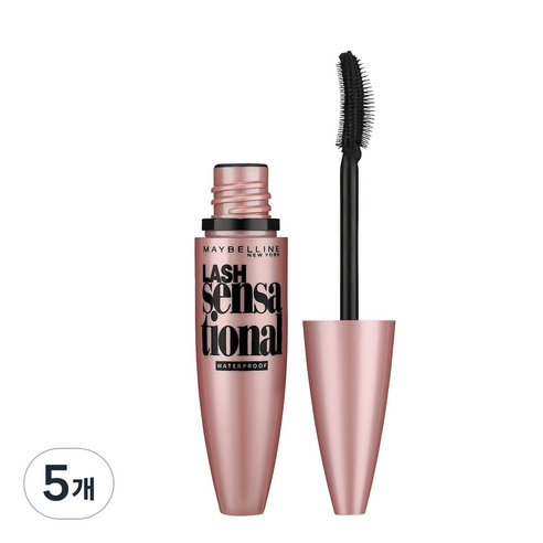 메이블린 뉴욕 래쉬 센세이셔널 워터프루프 마스카라 10ml, 5개