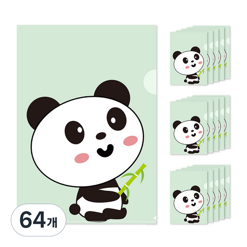 귀여운 디자인 L자홀더파일, 팬더, 64개
