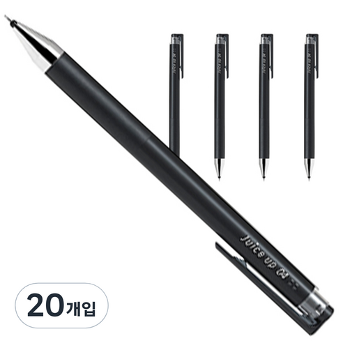파이롯트 쥬스업 젤잉크 중성 노크펜 0.4mm, 블랙, 20개