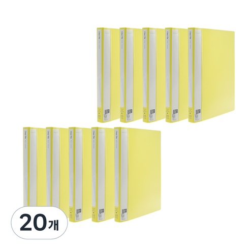 인디 클리어파일 A4 20매, Yellow, 20개