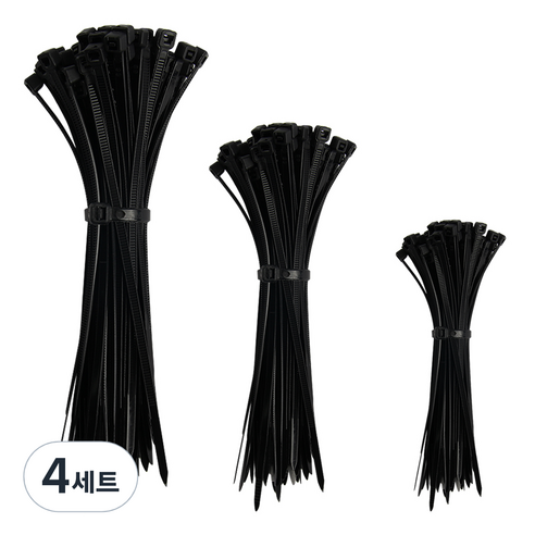 아이메이트 케이블타이, 4세트, 블랙