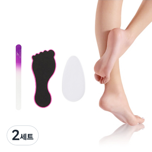 네일룸 셀프 풋케어 글라스 풋파일 3종 세트, 2세트, 혼합색상