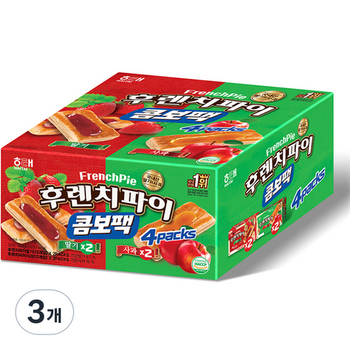 해태제과 후렌치파이 콤보팩, 768g, 3개