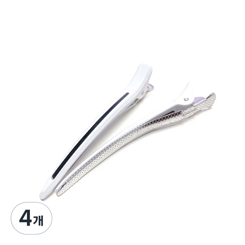 다카라 크리스탈 헤어클립 대 120mm, 4개, 화이트 + 블랙