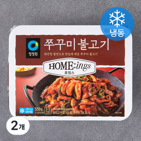 청정원 호밍스 쭈꾸미 불고기 (냉동), 550g, 2개