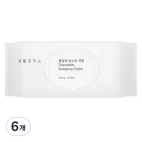 생활공작소 물걸레 청소포 24매, 6개