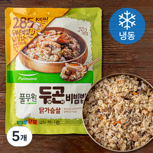 풀무원 두부곤약 비빔밥 닭가슴살 (냉동), 400g, 5개