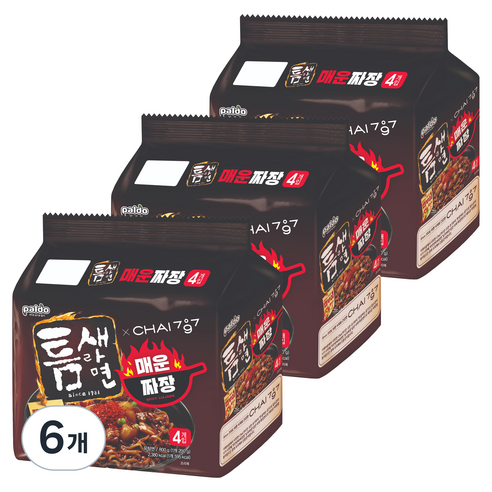 팔도 틈새라면 매운짜장 200g 4개입, 6개