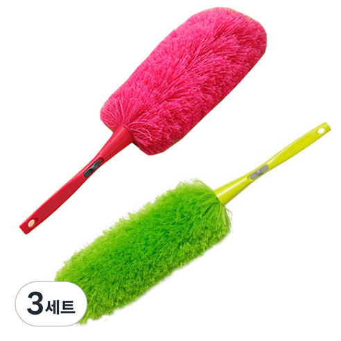 리버그린 초극세사 흡착 먼지 털이개 핑크 + 그린, 혼합 색상, 3세트
